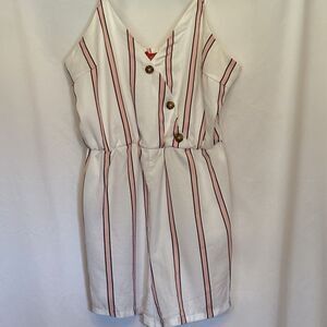 Guess Women’s Shorts Romper Size Medium Striped One Piece Spaghetti Straps